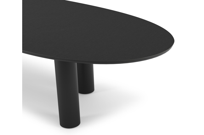 Organo tuintafel organisch in zwart aluminium en volkeramiek nero black - L 320 x B 120 x H 74 cm