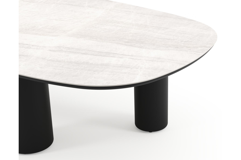 Amico tuintafel bombo xl in zwart aluminium en volkeramiek Taj Mahal - L 270 x B 148 x H 73.5 cm