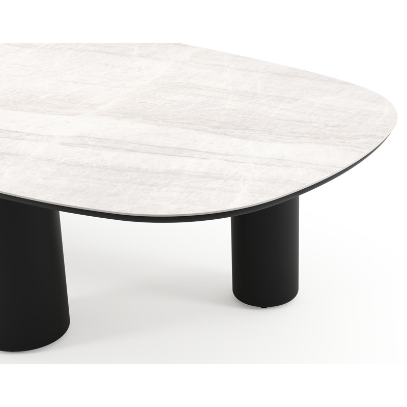 Amico tuintafel bombo xl in zwart aluminium en volkeramiek Taj Mahal - L 270 x B 148 x H 73.5 cm