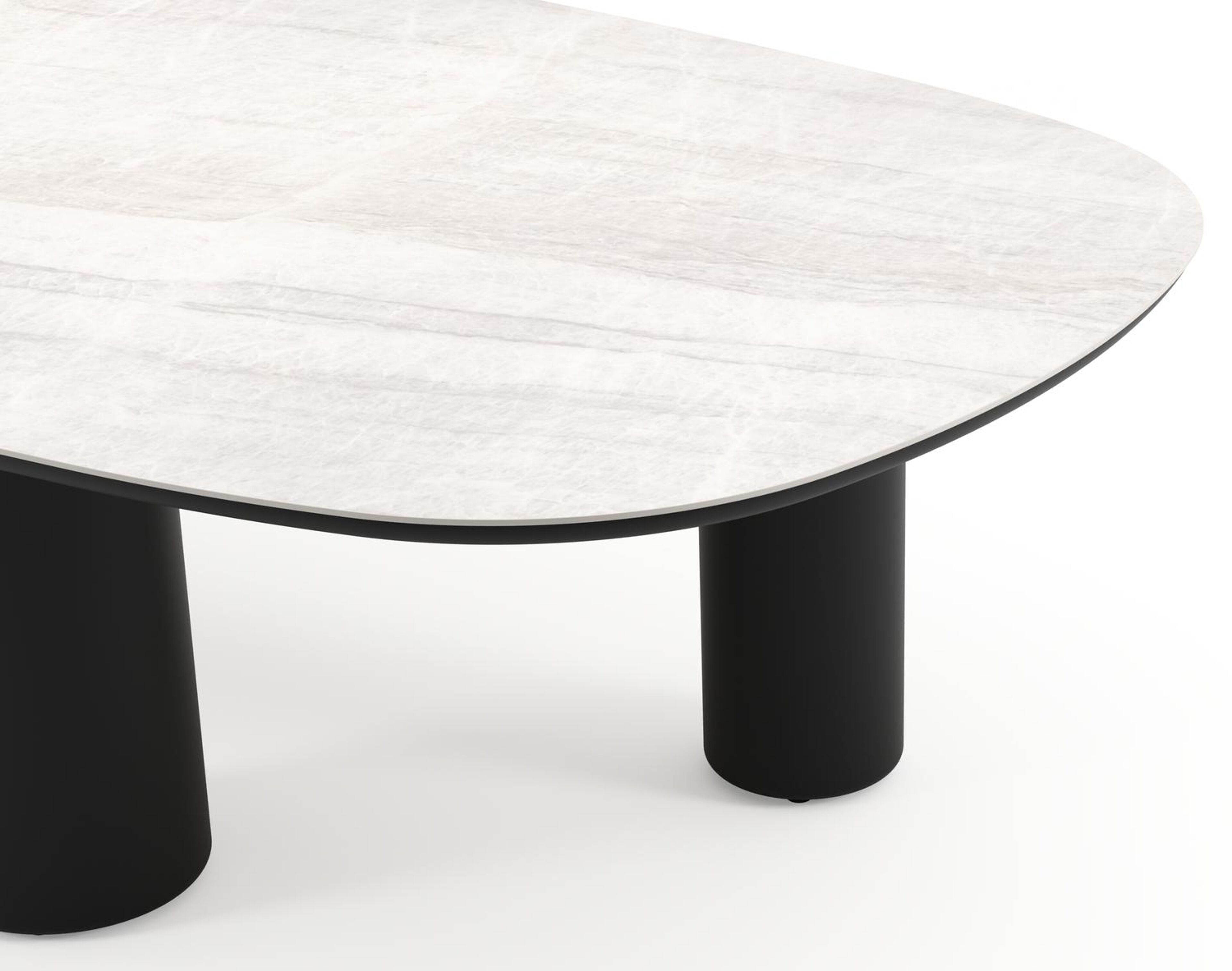 Amico tuintafel bombo xl in zwart aluminium en volkeramiek Taj Mahal - L 270 x B 148 x H 74 cm