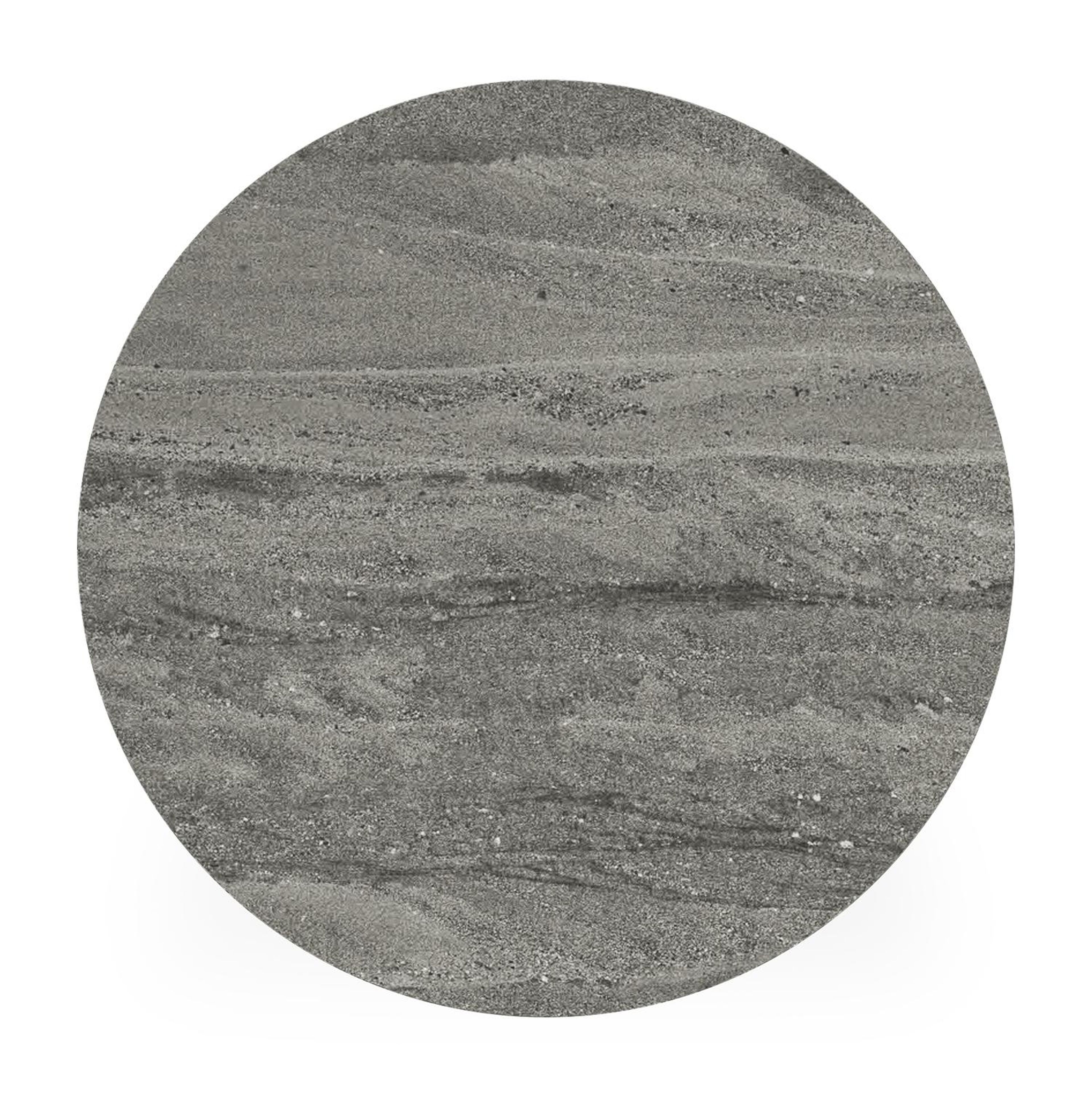 Fano low dining low dining loungetafel rond in wit aluminium en volkeramiek Aspen Grey - Dia. 65 x H 55 cm