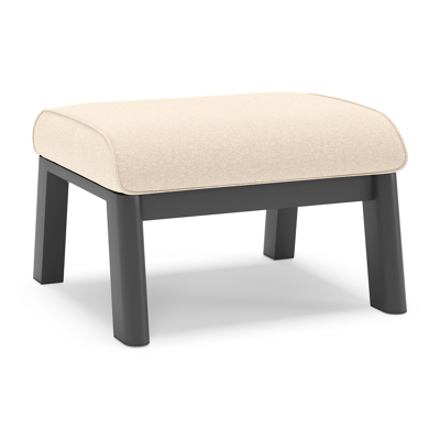 Pouf Cirello en aluminium noir et coussins en all weather sunbrella® luxe heritage papyrus