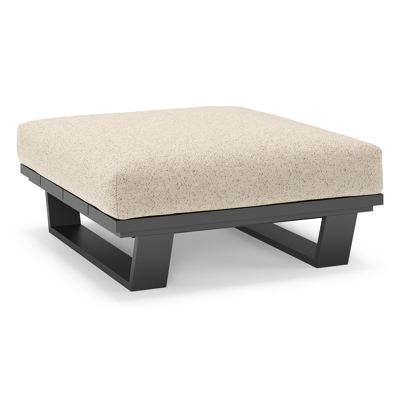 Pagino poef in zwart aluminium met bora desert all weather cosytica kussen