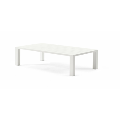 Table basse Cella en aluminium blanc - Lg 120 x larg. 69 x H 31 cm