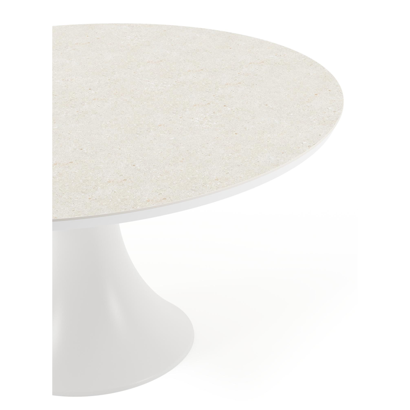 Fano tuintafel in wit aluminium en volkeramiek shilin - Dia. 148 x H 75 cm