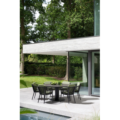 Orso tuinstoel in zwart aluminium en zwart rope