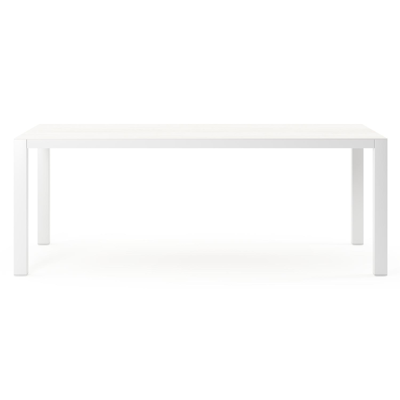 Como tuintafel rechthoekig in wit aluminium en volkeramiek calista - L 200 x B 100 x H 75 cm