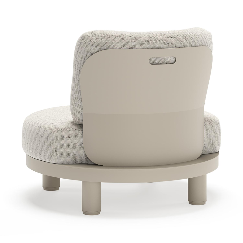 Donato loungestoel in beige aluminium met all weather solica Firenze Natural kussen