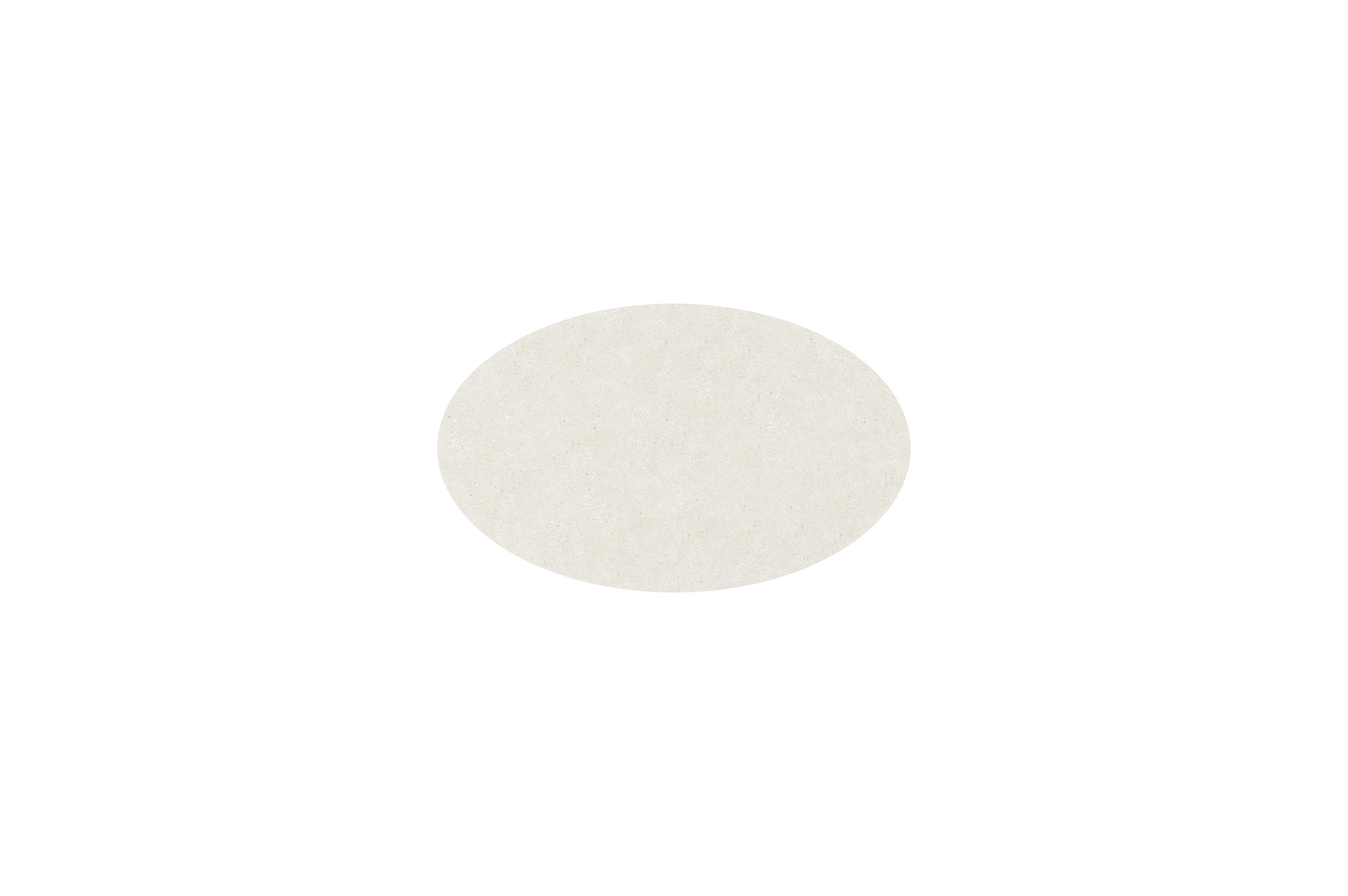 Fano tuintafel ovaal in beige aluminium en volkeramiek Shilin L 180 x B 110 x H 75 cm x H 75 cm