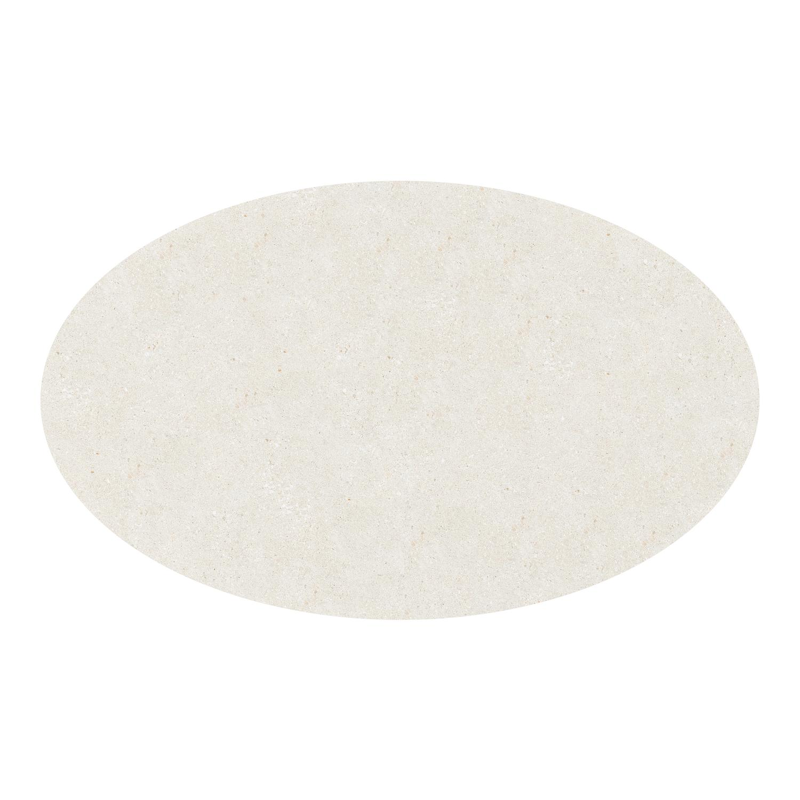 Fano tuintafel ovaal in beige aluminium en volkeramiek Shilin L 180 x B 110 x H 75 cm x H 75 cm