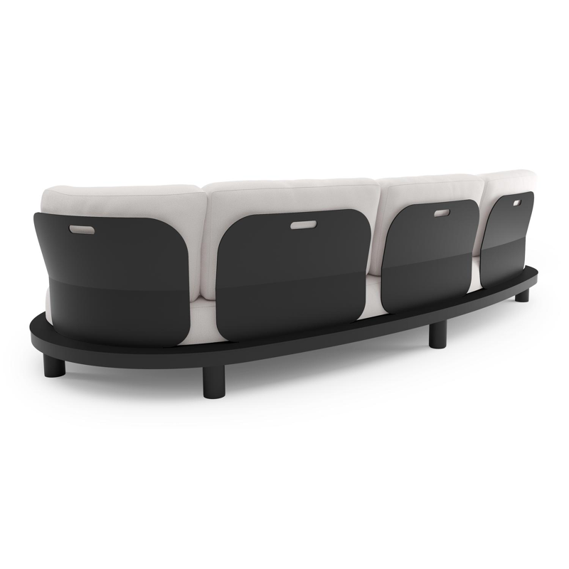 Donato loungebank in zwart aluminium met savane whisper all weather sunbrella® luxe kussen