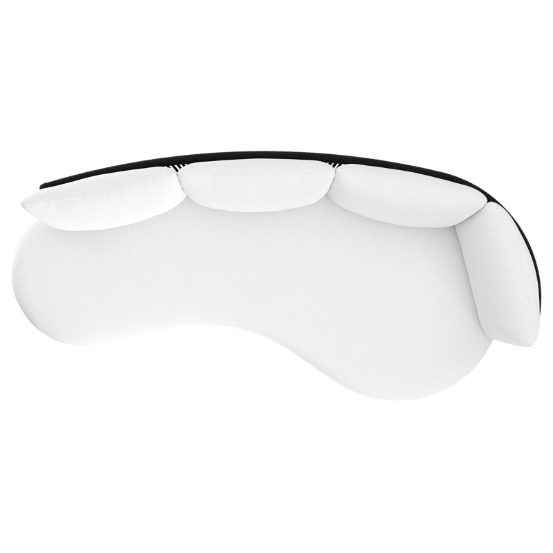 Lomano loungebank in zwart aluminium en zwart verticaal geweven luxe vlakke rope met ego birch all weather solica kussen