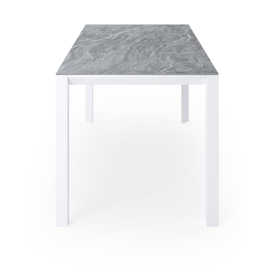Malito tuintafel in wit aluminium en volkeramiek mar del plata - L 180 x B 80 x H 75,5 cm