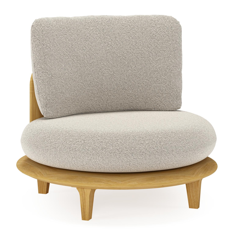 Fauteuil de jardin Bomero en teck et coussins en all weather solica firenze sand