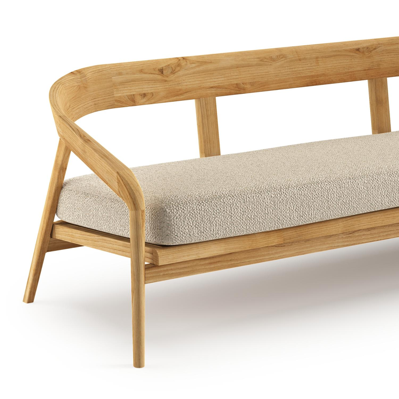 Lacrima loungebank 3-zit in teak met bora forest all weather Casettica kussen