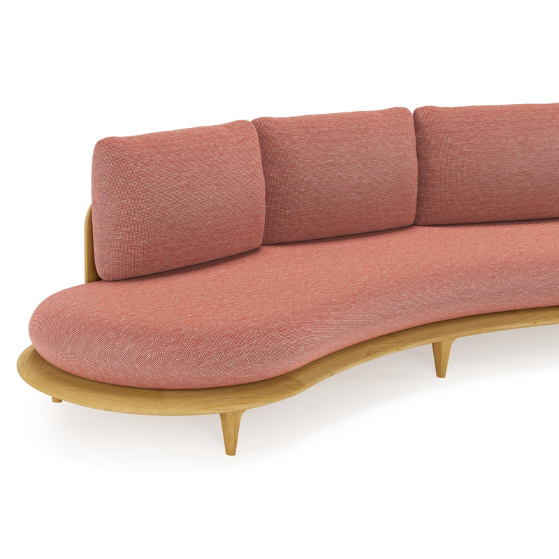 Bomero loungeset in teak met slow alezan all weather sunbrella® luxe kussen