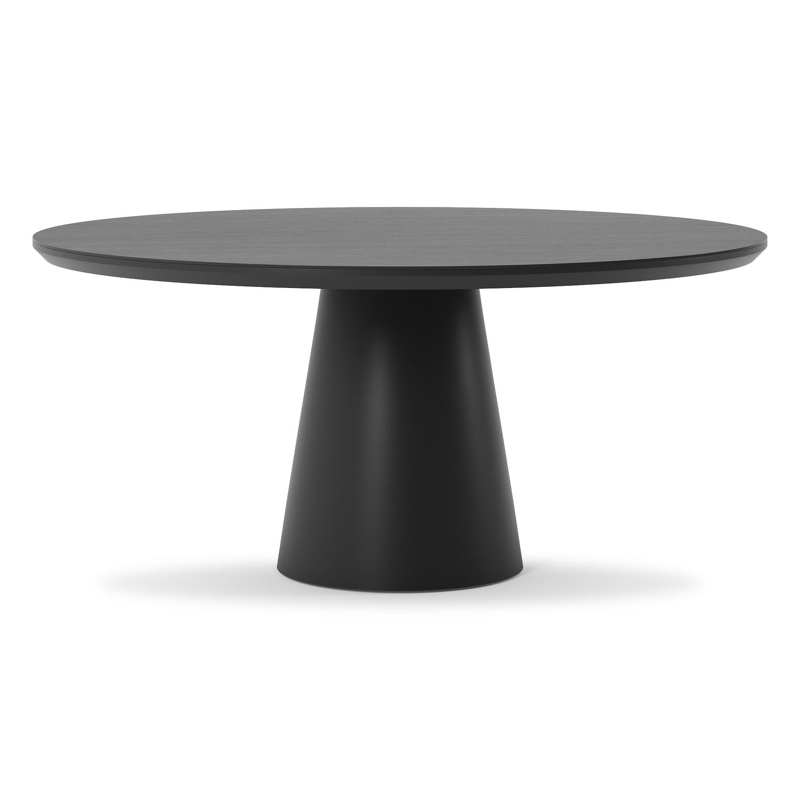 Table de jardin Donato en aluminium noir et céramique pleine basalt black - Dia. 148 x H 76 cm
