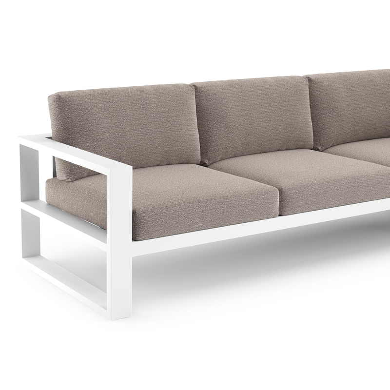 Verato loungebank in wit aluminium met wander granite all weather sunbrella® luxe kussen