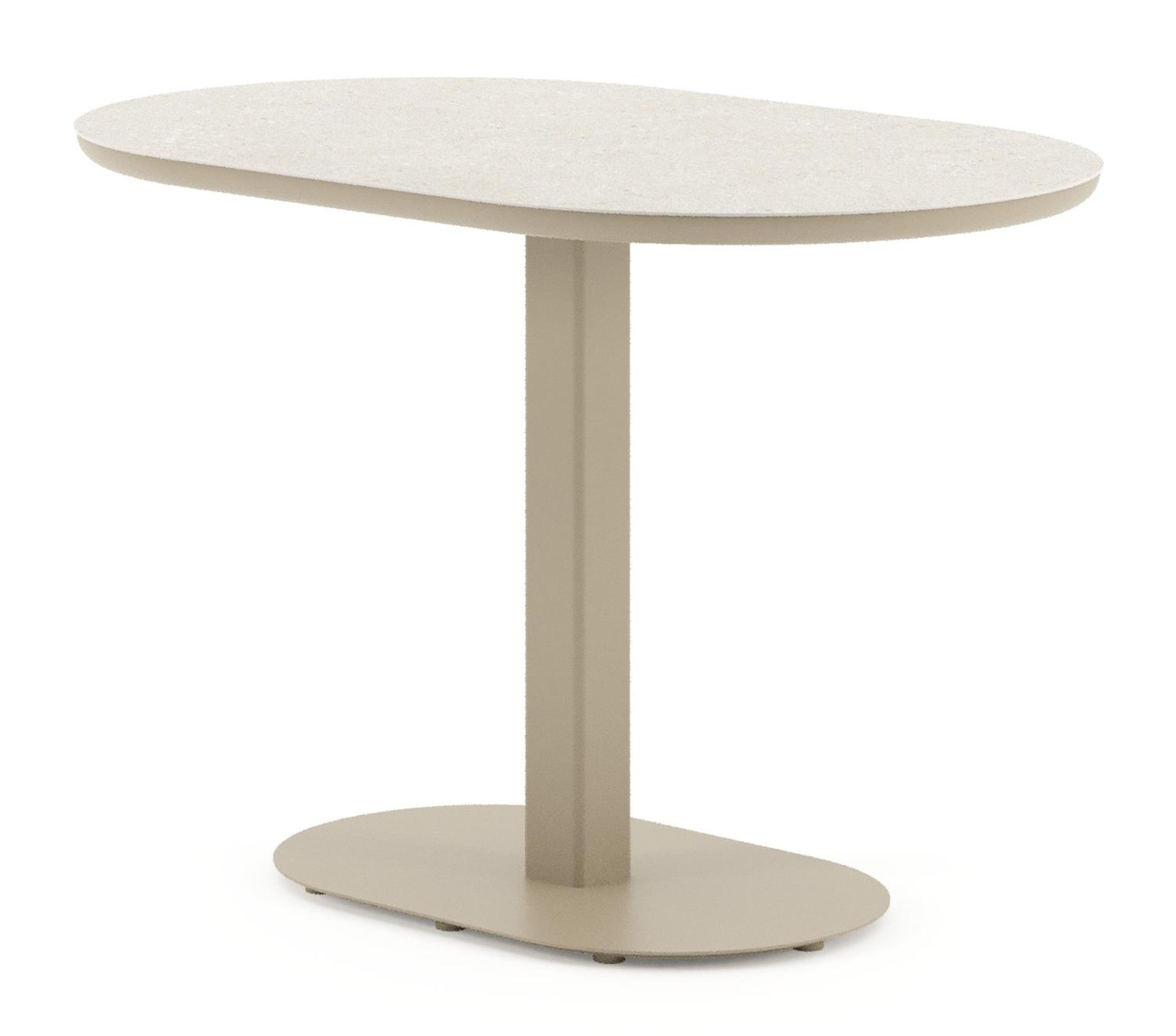 Teramo kantelbare tuintafel bombo in beige aluminium en volkeramiek Shilin - L 110 x B 70 x H 74 cm