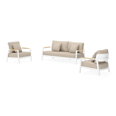 Salamanca loungeset in wit aluminium en met desert weather+ softtouch kussens