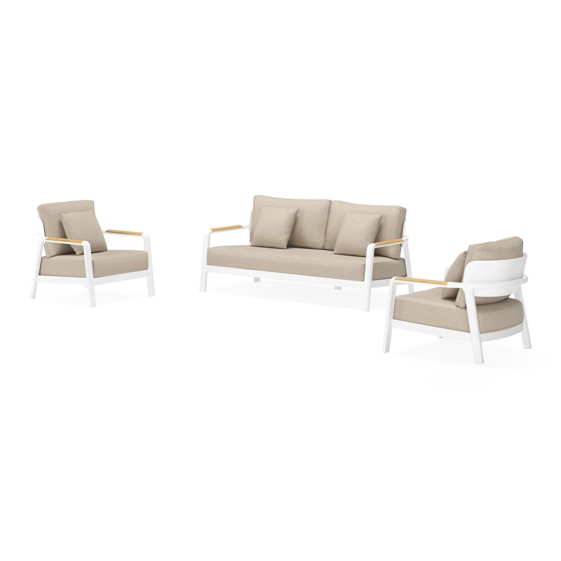 Salamanca loungeset in wit aluminium en met desert weather+ softtouch kussens