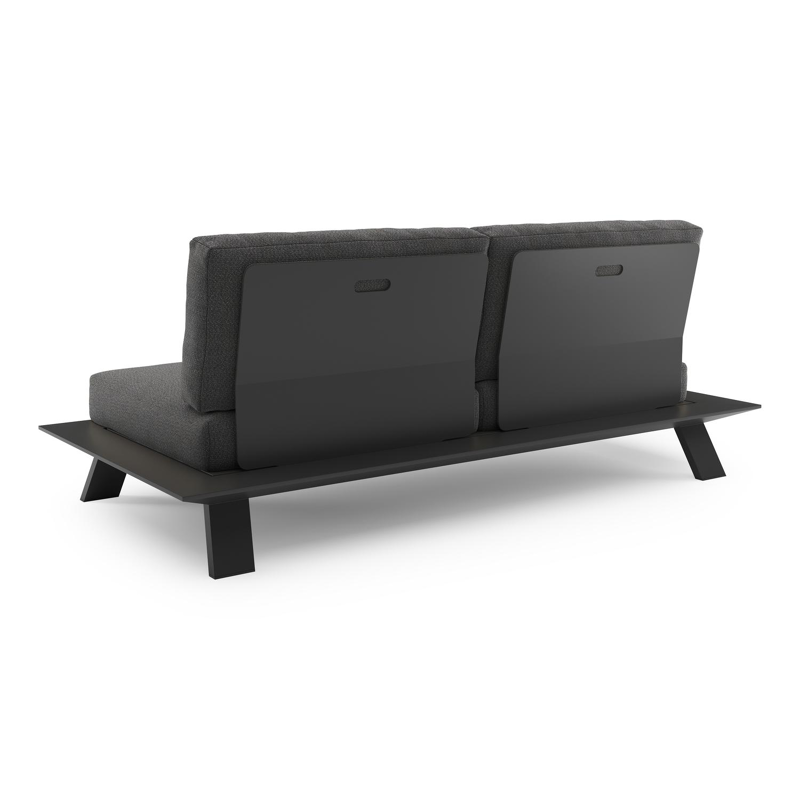 Cesano loungebank in zwart aluminium met savane tornado all weather Sunbrella® luxe kussen