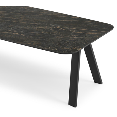 Cesano tuintafel in zwart aluminium en volkeramiek black obsession - L 315 x B 115 x H 75 cm