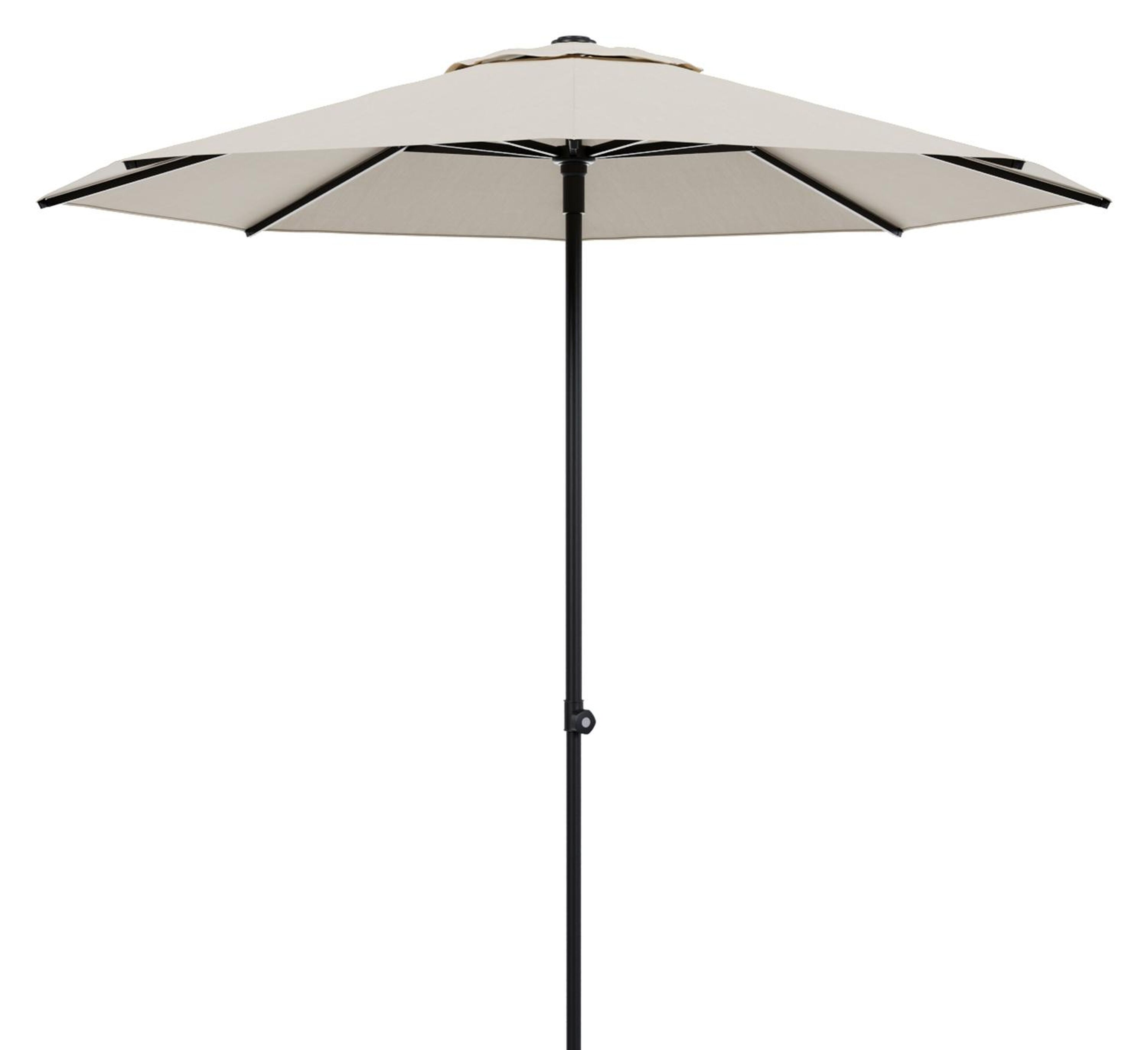 Umbria staanparasol in zwart aluminium met beige all weather sunbrella® luxe parasoldoek - Dia. 250 cm (zonder voet)