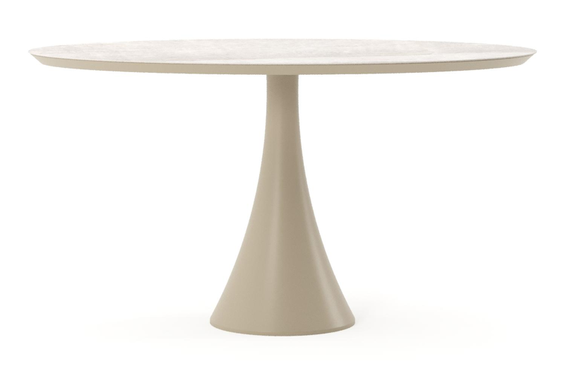 Fano tuintafel ovaal in beige aluminium en volkeramiek Taj Mahal - L 140 x B 80 x H 74.5 cm