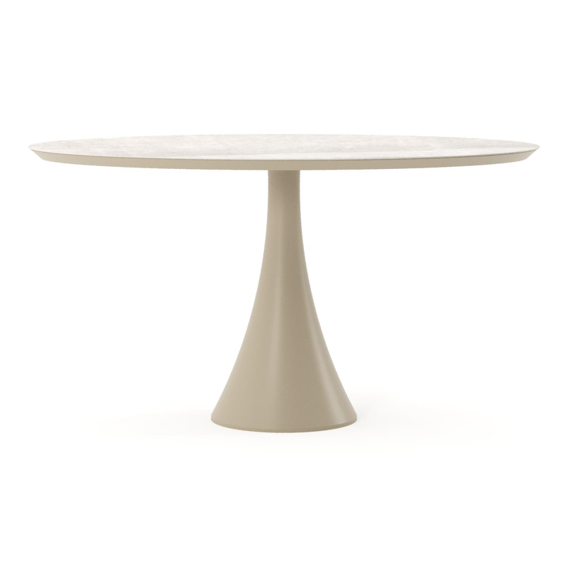 Fano tuintafel ovaal in beige aluminium en volkeramiek Taj Mahal - L 140 x B 80 x H 74.5 cm