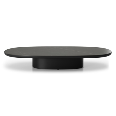 Amico loungetafel bombo in zwart aluminium en volkeramiek Calatorao - L 171 x B 89 x H 24 cm