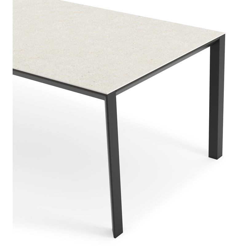 Malito tuintafel in zwart aluminium en volkeramiek shilin - L 240 x B 100 x H 75 cm