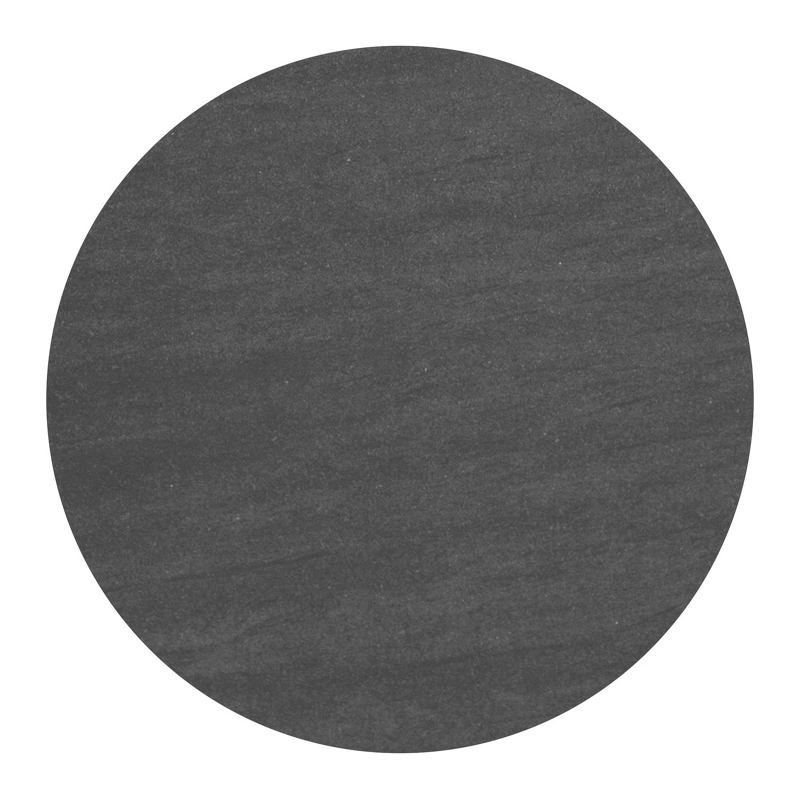 Fano low dining loungetafel rond in wit aluminium en volkeramiek Basalt Black - Dia. 85 x H 55 cm