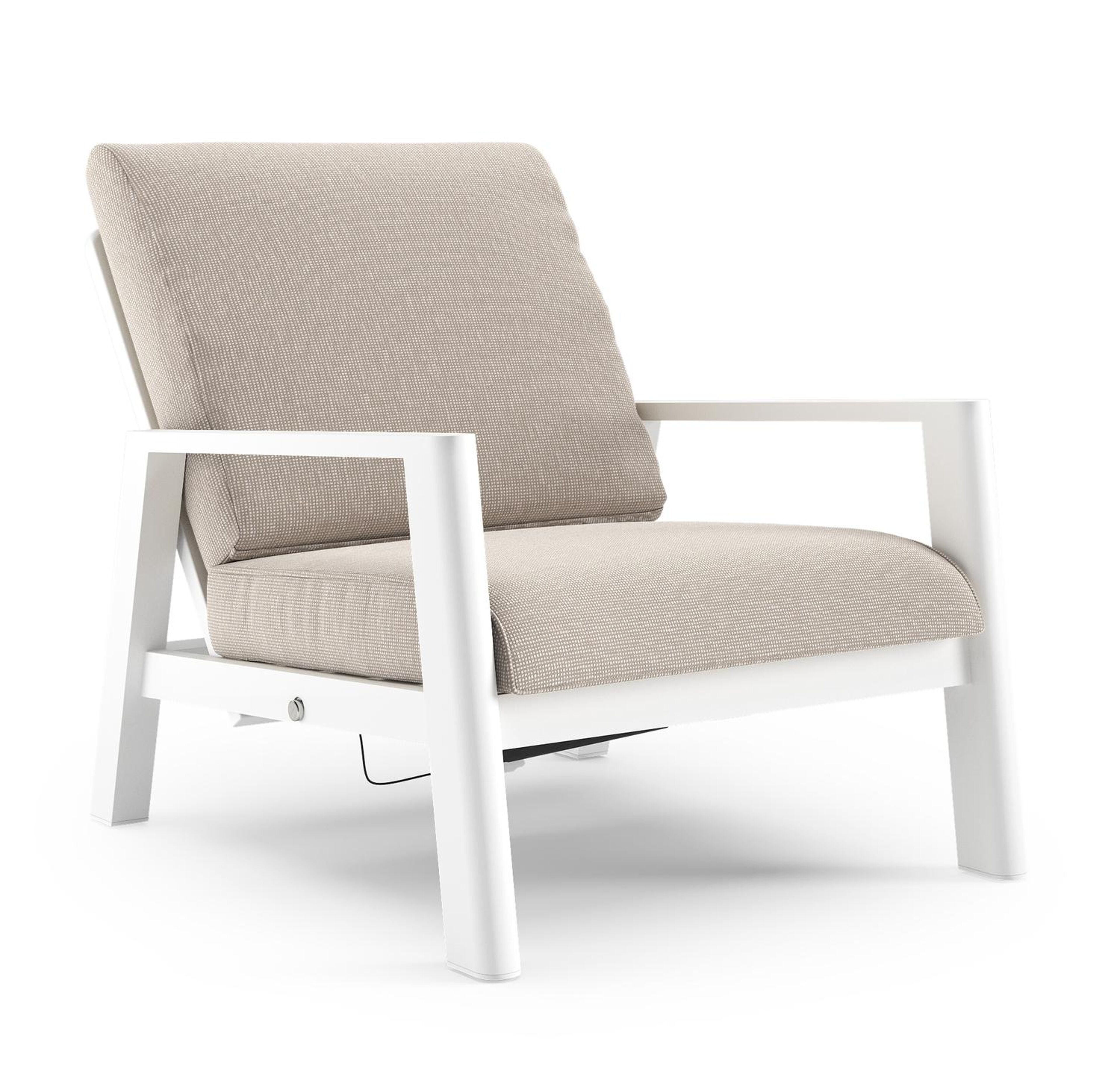 Cirello loungestoel in wit aluminium met slow farafra all weather sunbrella® luxe kussen