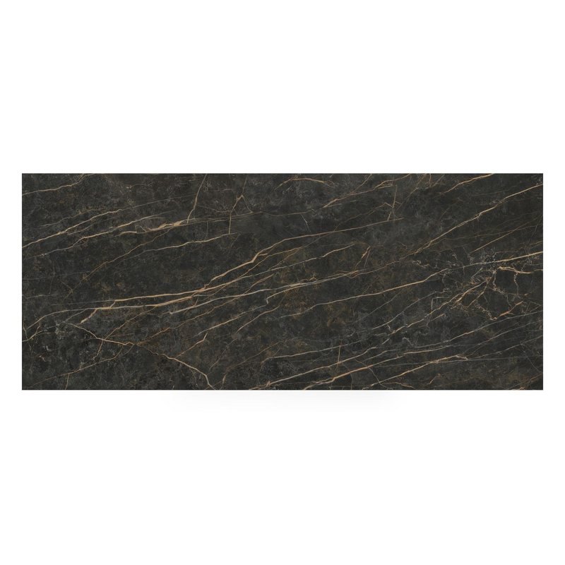 Table de jardin Nano rectangulaire en aluminium beige et céramique pleine Black Obsession - Lg. 240 x Lrg. 100 x Haut. 75 cm