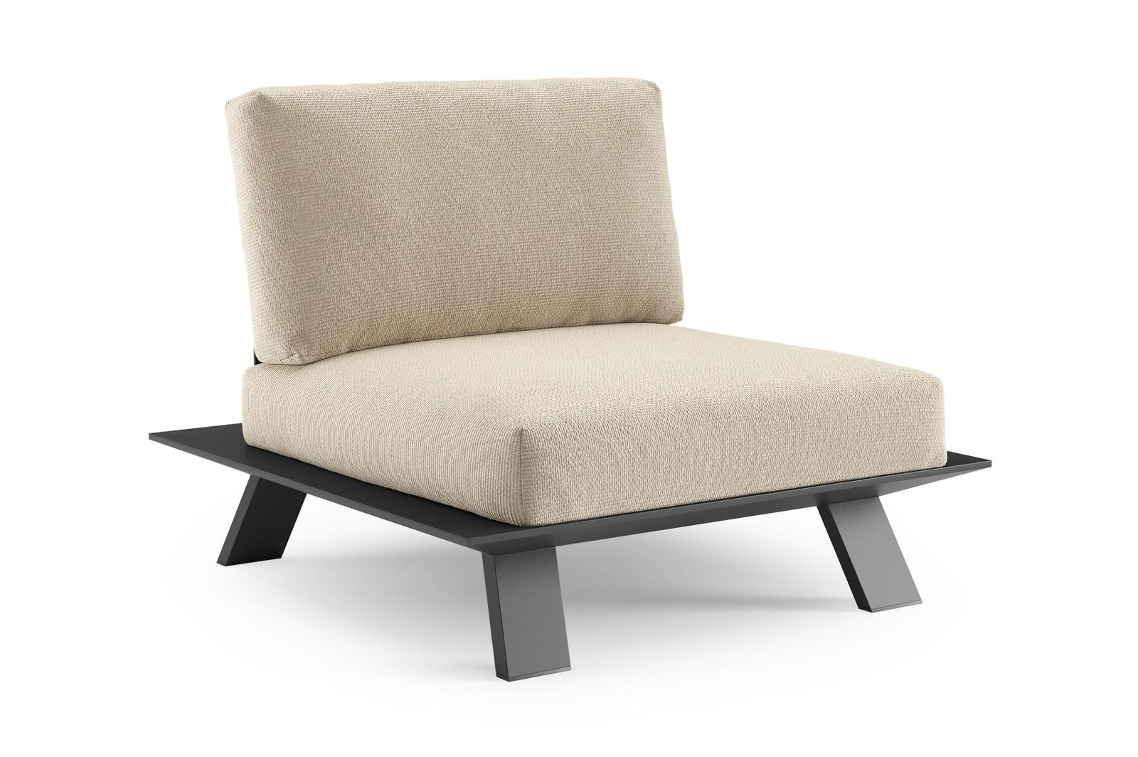 Cesano loungestoel in zwart aluminium met althea chalk all weather Cosytica kussen