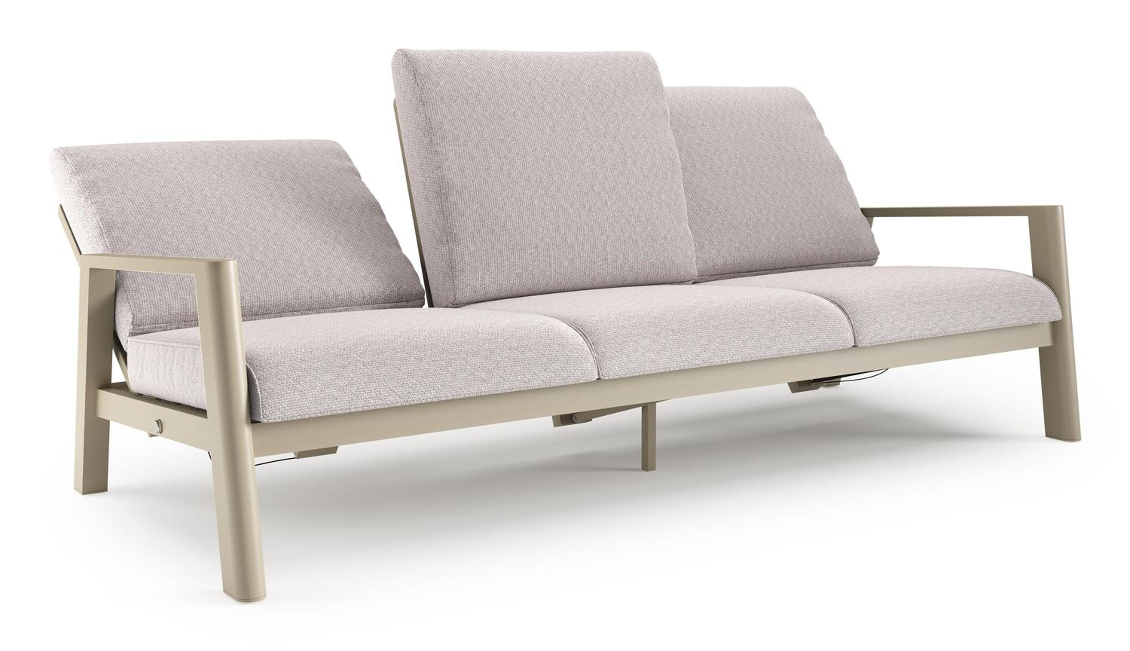 Cirello loungebank in beige aluminium met wander gobi all weather sunbrella® luxe kussen
