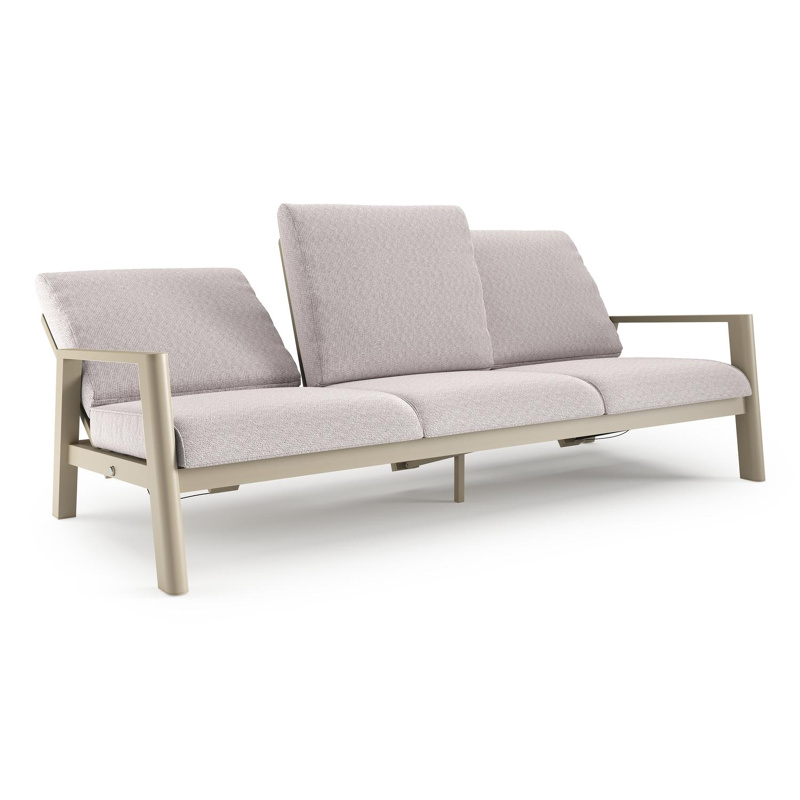 Cirello loungebank in beige aluminium met wander gobi all weather sunbrella® luxe kussen