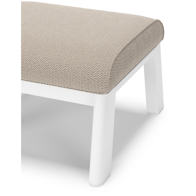 Cirello poef in wit aluminium met lopi fossil all weather sunbrella® luxe kussen