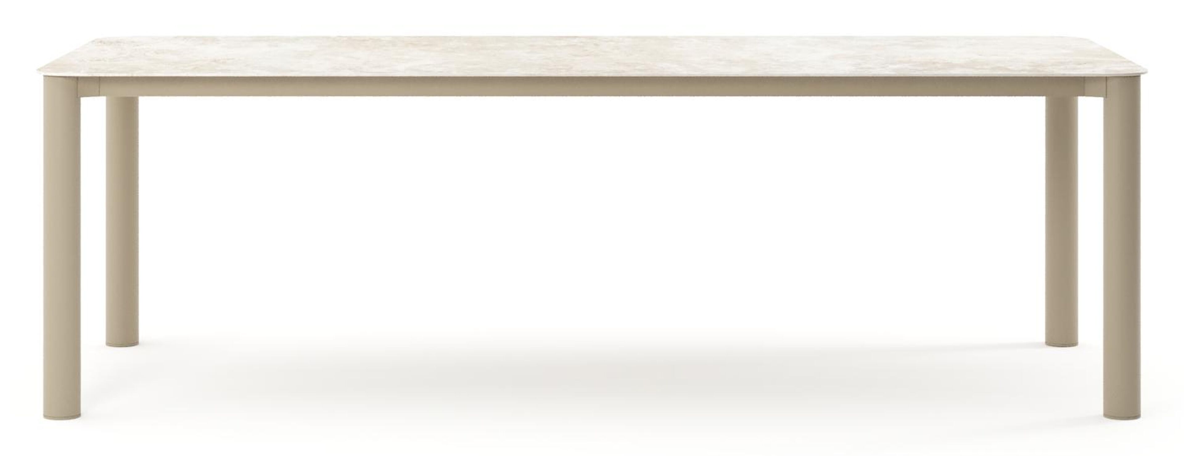 Orso tuintafel rechthoekig afgerond in beige aluminium en volkeramiek Rapolano - L 240 x B 100 x H 74 cm
