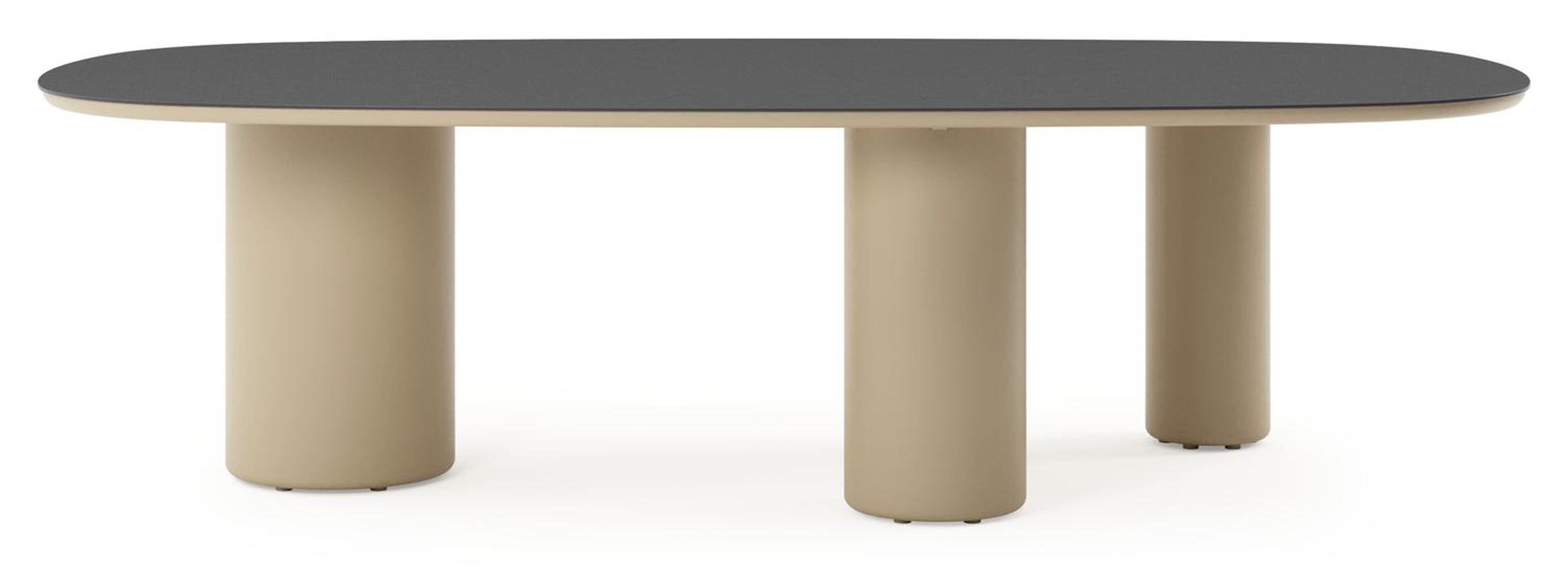 Table de jardin Amico bombo xl en aluminium beige et céramique pleine Nero Black - Lg. 270 x Lrg. 148 x Haut. 74 cm