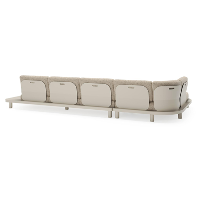 Donato loungehoek in beige aluminium met bora jungle all weather cosytica kussen