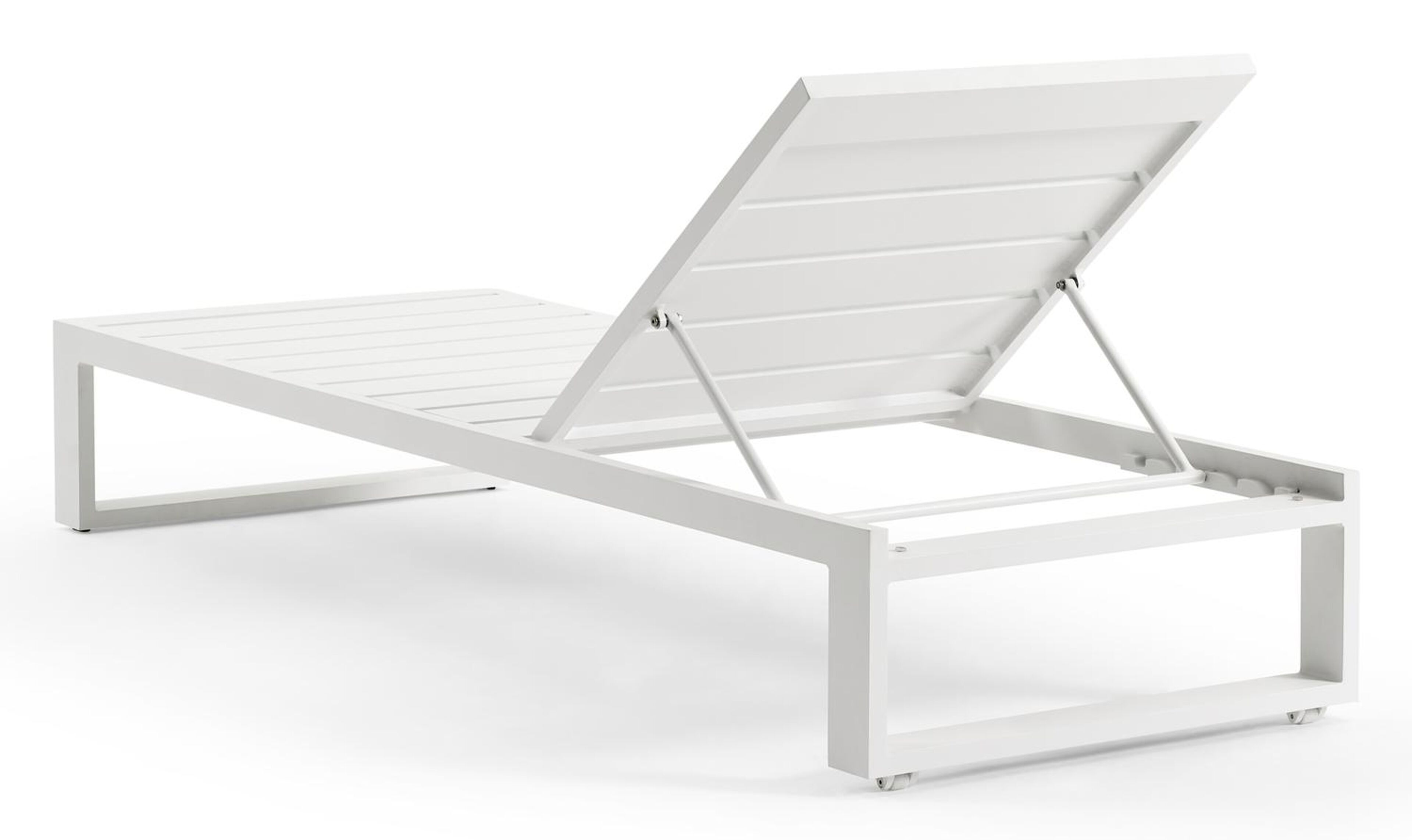 Verato verstelbaar ligbed in wit aluminium met firenze natural all weather Solica kussen