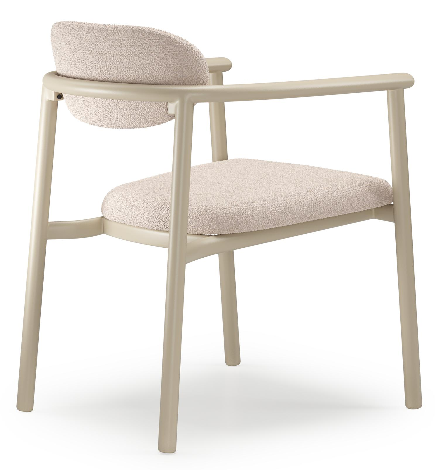 Chaise de jardin Ravo en aluminium beige et coussin en All Weather Sunbrella Luxe Wander Pilat