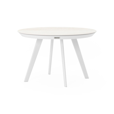 Rondo loungetafel in wit aluminium en calista volkeramiek - Dia. 65 x H 40 cm