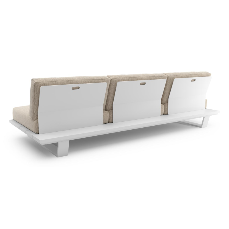 Pagino loungeset in wit aluminium met lopi sand all weather sunbrella® luxe kussen