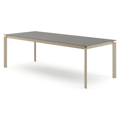Cirello tuintafel rechthoekig in beige aluminium en volkeramiek Calatorao - L 240 x B 100 x H 74.5 cm