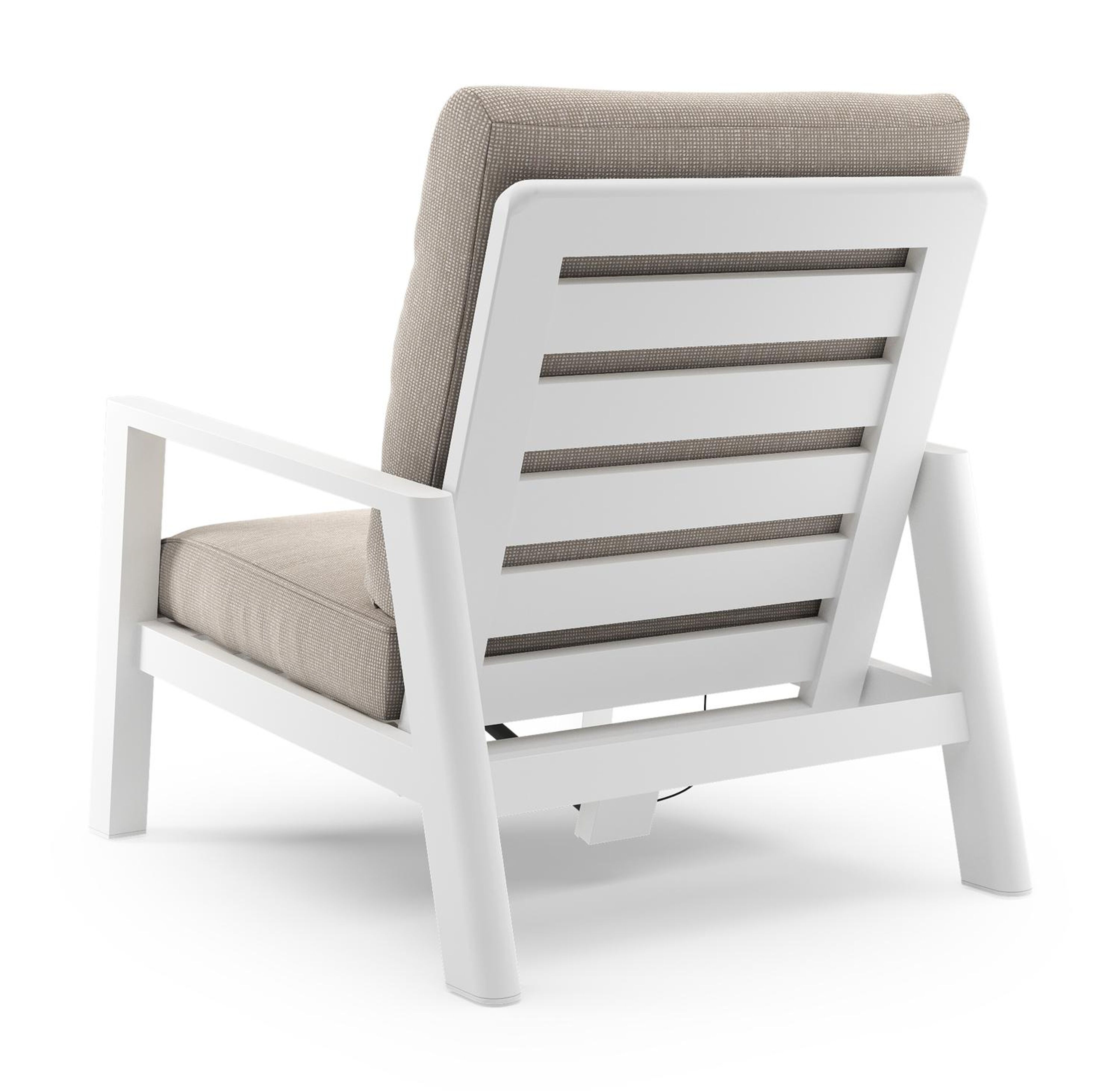 Cirello loungestoel in wit aluminium met slow farafra all weather sunbrella® luxe kussen
