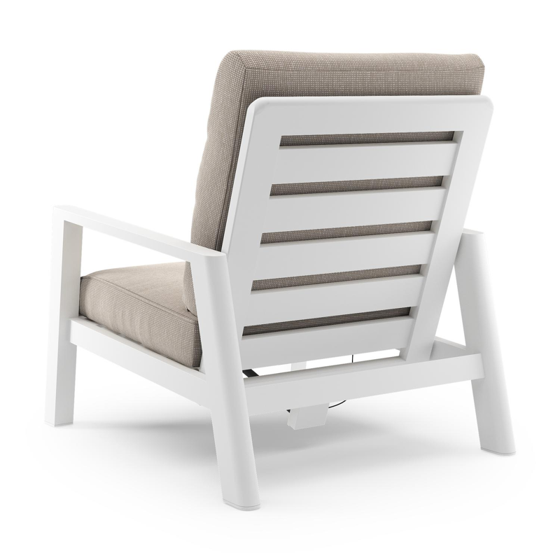 Cirello loungestoel in wit aluminium met slow farafra all weather sunbrella® luxe kussen