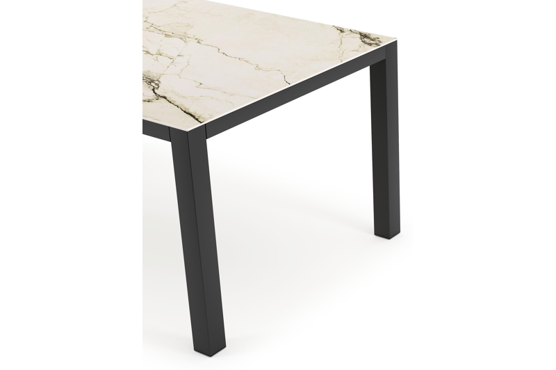 Como tuintafel rechthoekig in zwart aluminium en volkeramiek colorado dunes - L 160 x B 100 x H 75 cm